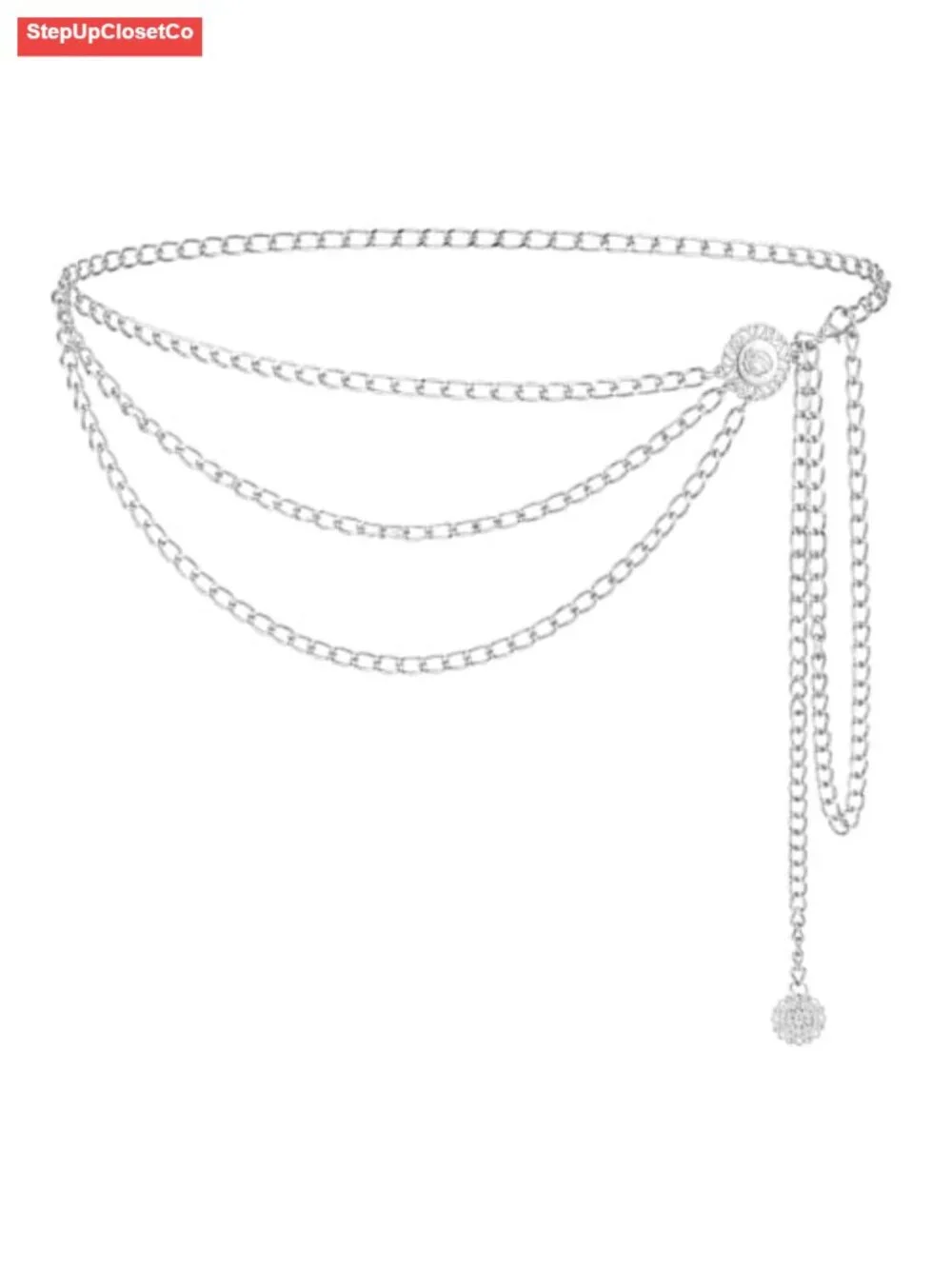 Multilayer Chain Waist Belt Adjustable Metal Body Jewelry Women